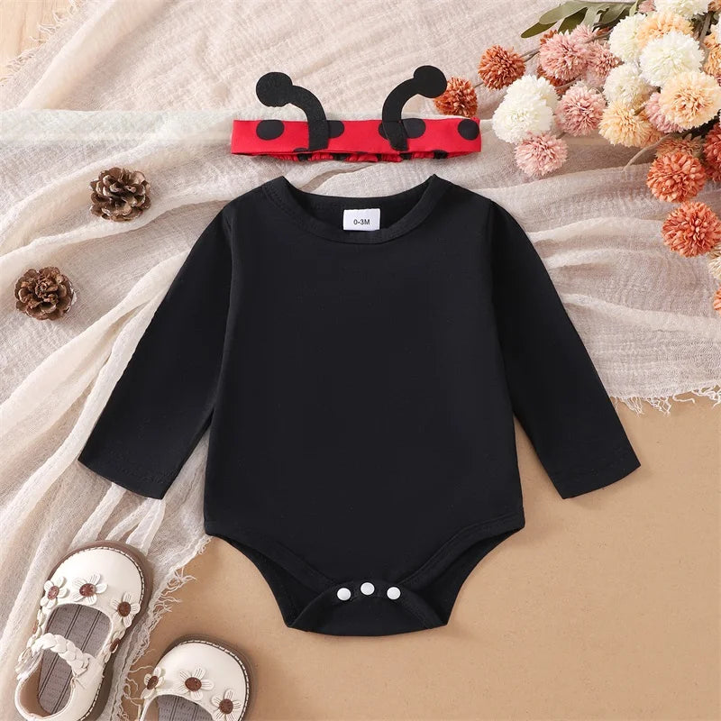 Baby Girl Halloween Outfit Long Flying Sleeve Romper
