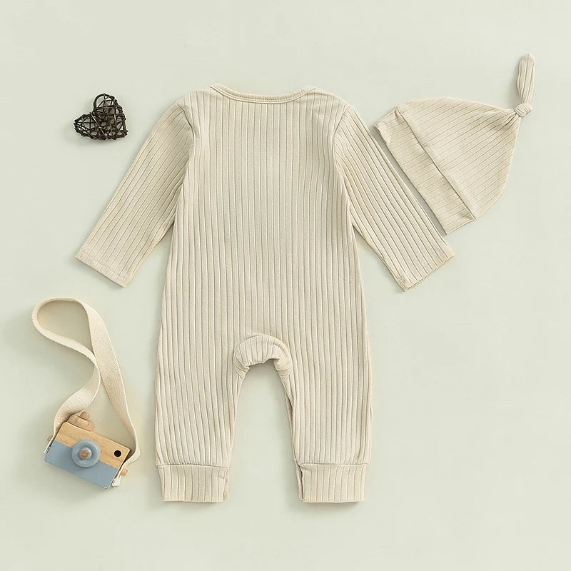Letter Embroidered Ribbed Long Sleeve Bodysuit