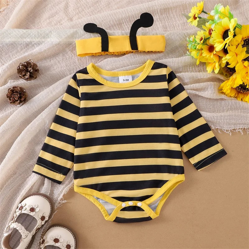 Baby Girl Halloween Outfit Long Flying Sleeve Romper
