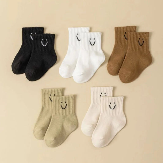 Cartoon Pattern & Solid Color Socks