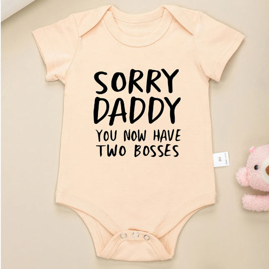 Sorry Daddy Print Romper